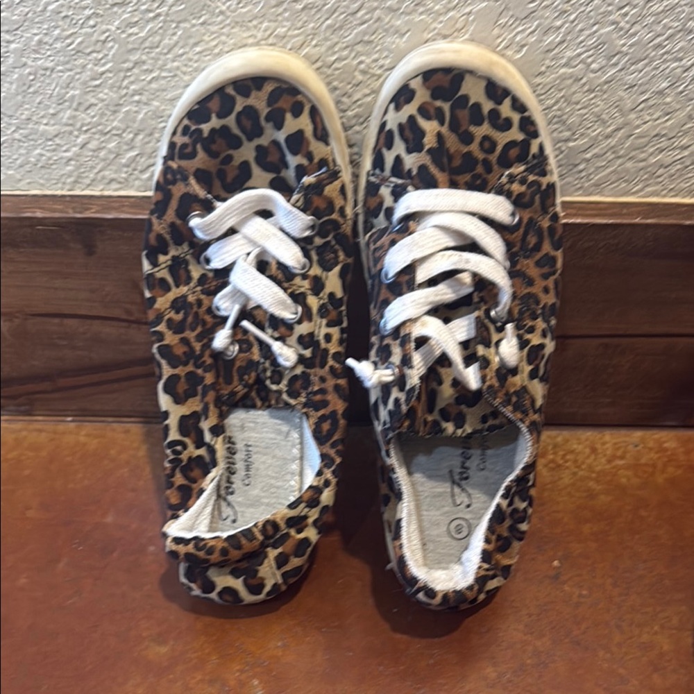 Leopard Print Kids Sneakers